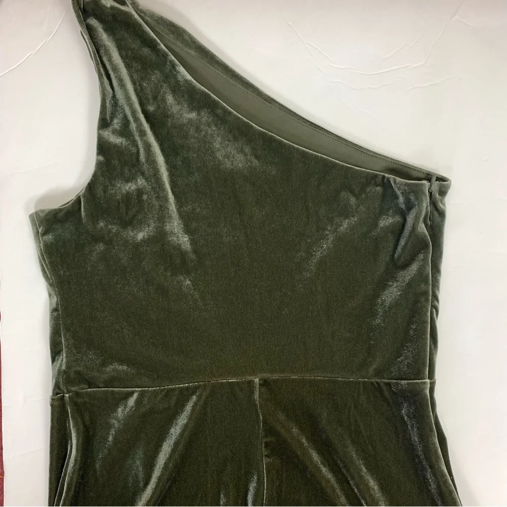 Birdy Grey Olive Green One-Shoulder Maxi Dress - Picture 8 of 13